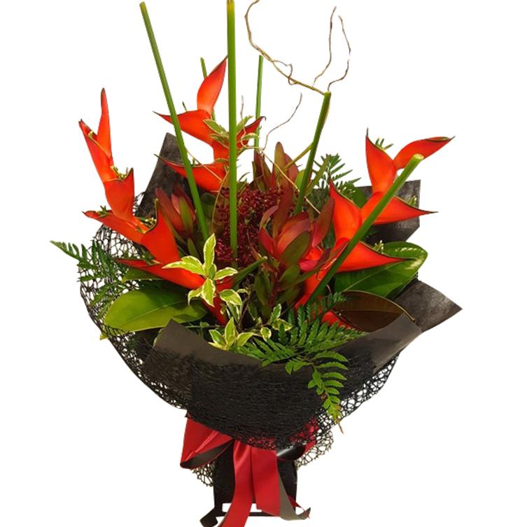Standard Red Flame Heliconias in Designer Vox