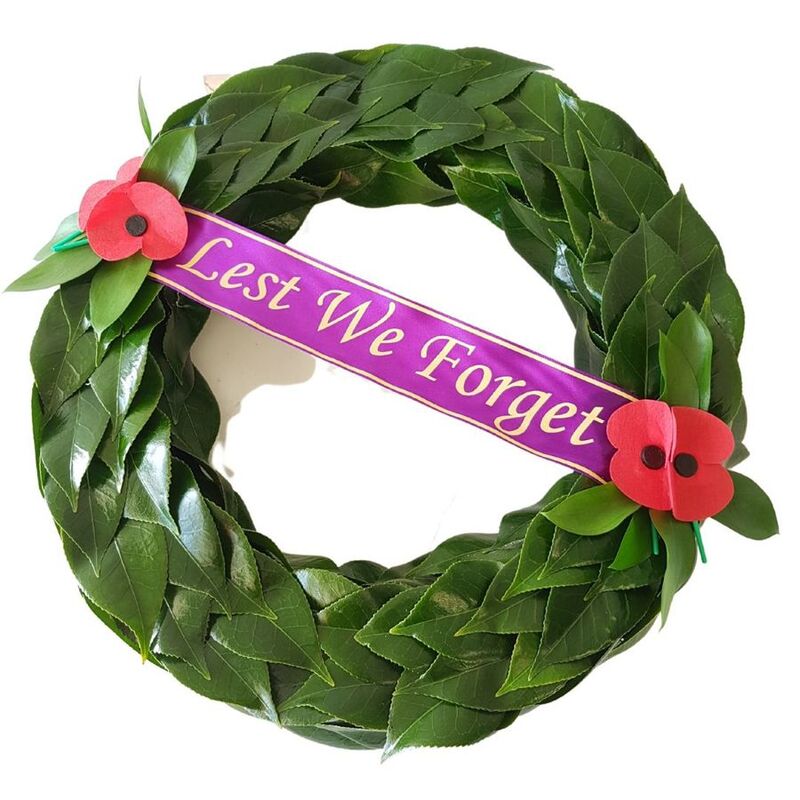Standard ANZAC Wreath with Printed Ribbon