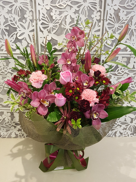 Testimonial for Dusky Pink Funeral Bouquet
