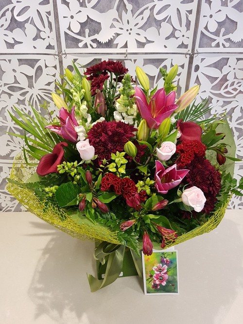 Testimonial for Dusky Pink Funeral Bouquet