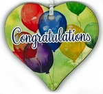 CONGRATULATIONS Keepsake Wooden Heart 10cm