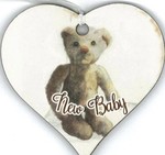 NEW BABY Keepsake Wooden Heart