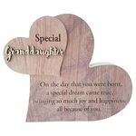 SPECIAL GRANDDAUGHTER Wooden Heart Plaque