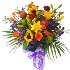 Bright birthday flower bouquet with mixed seasonal blooms, delivered Auckland-wide.
