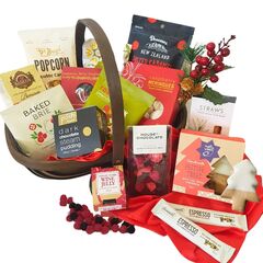Christmas hampers Auckland – gourmet gift baskets with flowers and candles