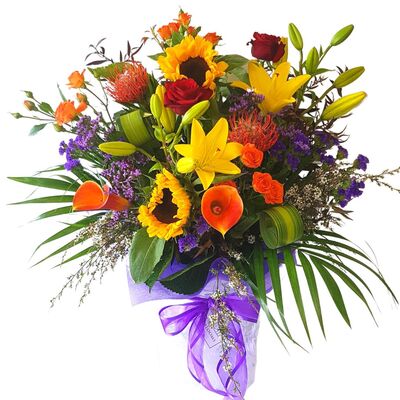 Bright birthday flower bouquet with mixed seasonal blooms, delivered Auckland-wide.