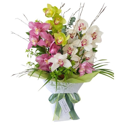 Cymbidium orchid bouquet for Auckland flower delivery