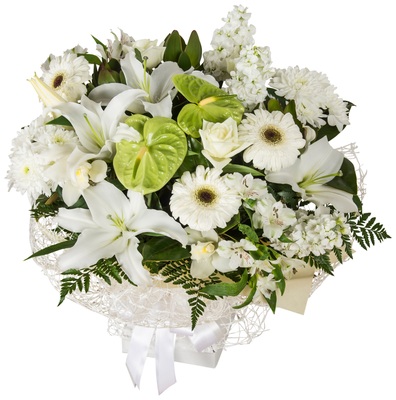 neutral white flowers in bouquet auckland nz delivery