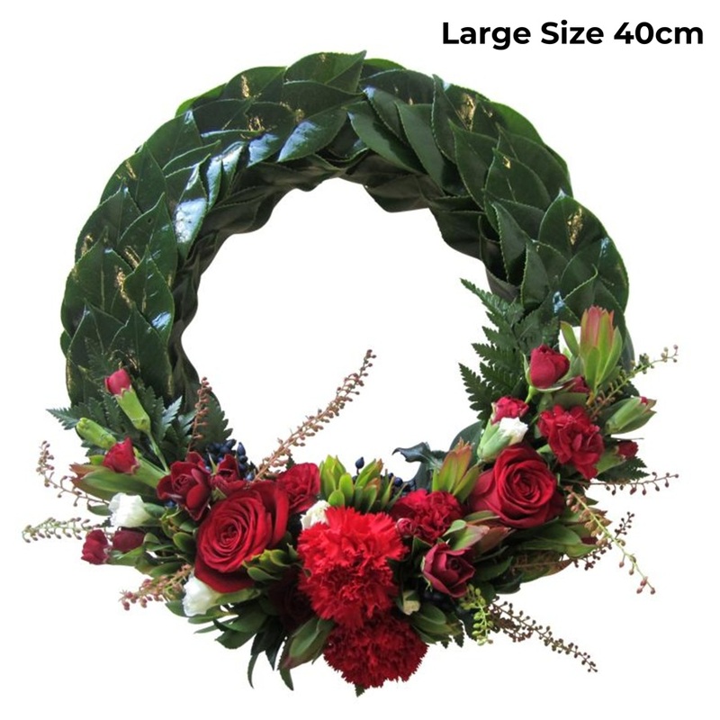 Premium Formal Anzac Wreath with Flowers