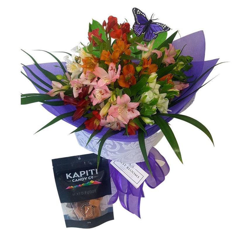 alstroemerias%20bouquet%20in%20mixed%20colours%20with%20butterfly, 