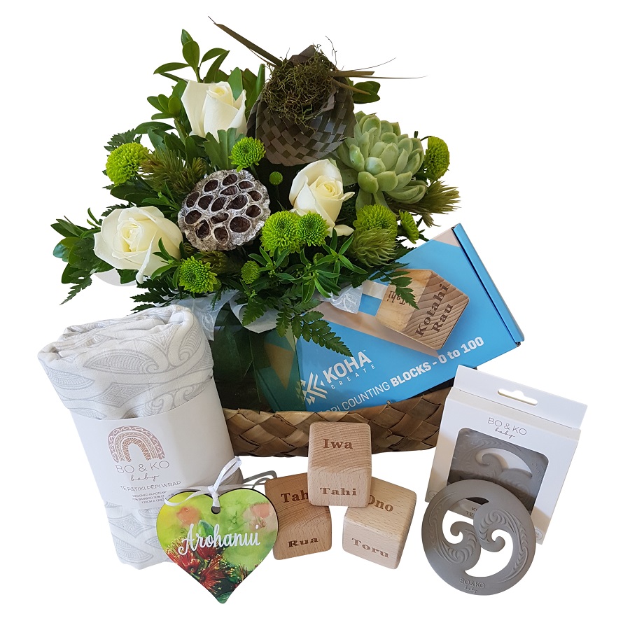 Arohanui Baby Gift Basket NZ Baby Gift Box Free Flower Delivery