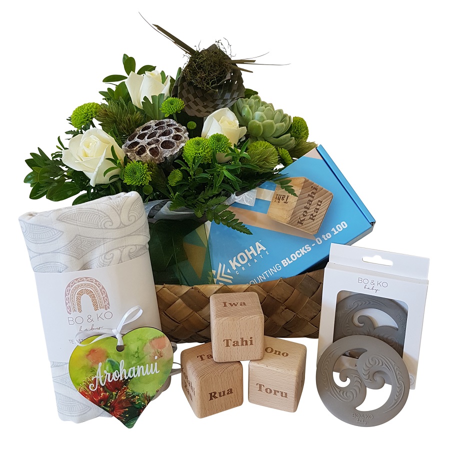 Arohanui Baby Gift Basket NZ Baby Gift Box Free Flower Delivery