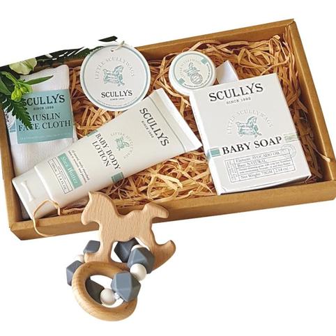 scullys baby products included in mum and dad gift basket