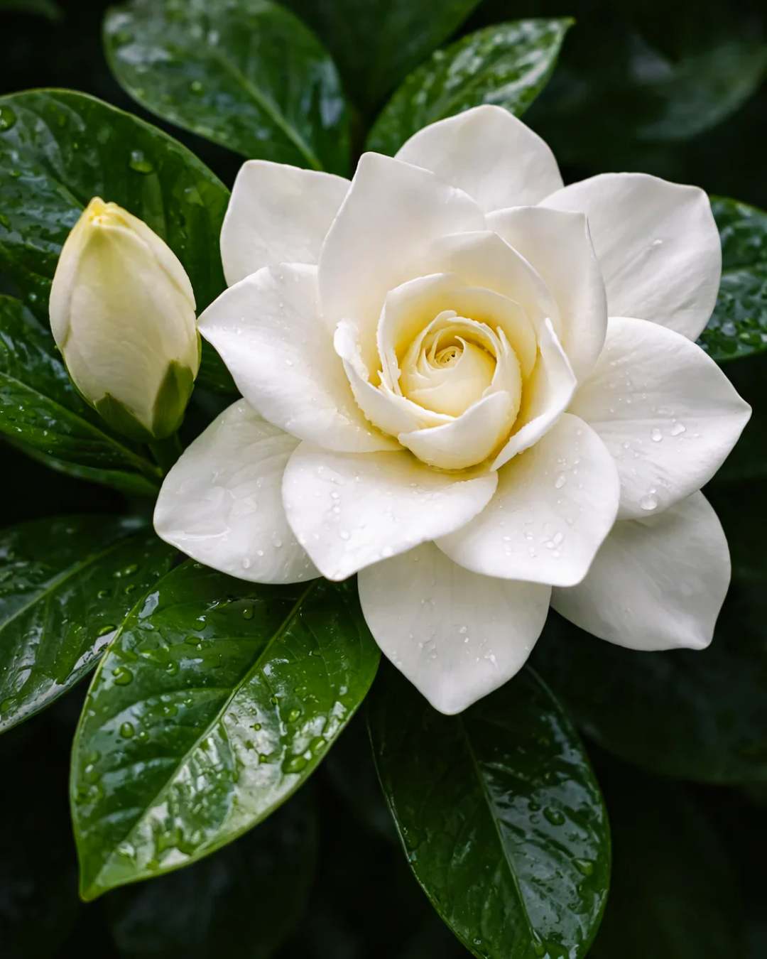White fragrant gardenia flower