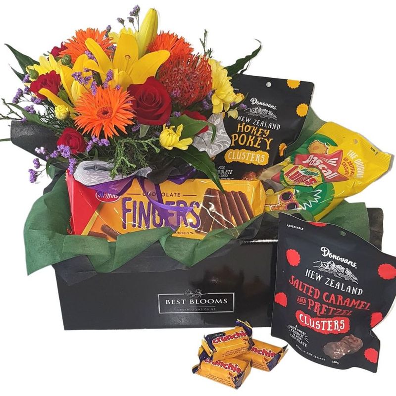 Gift Basket of flowers and chocolates Auckland NZ. 