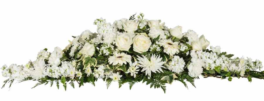 White Casket Spray flowers Auckland, 