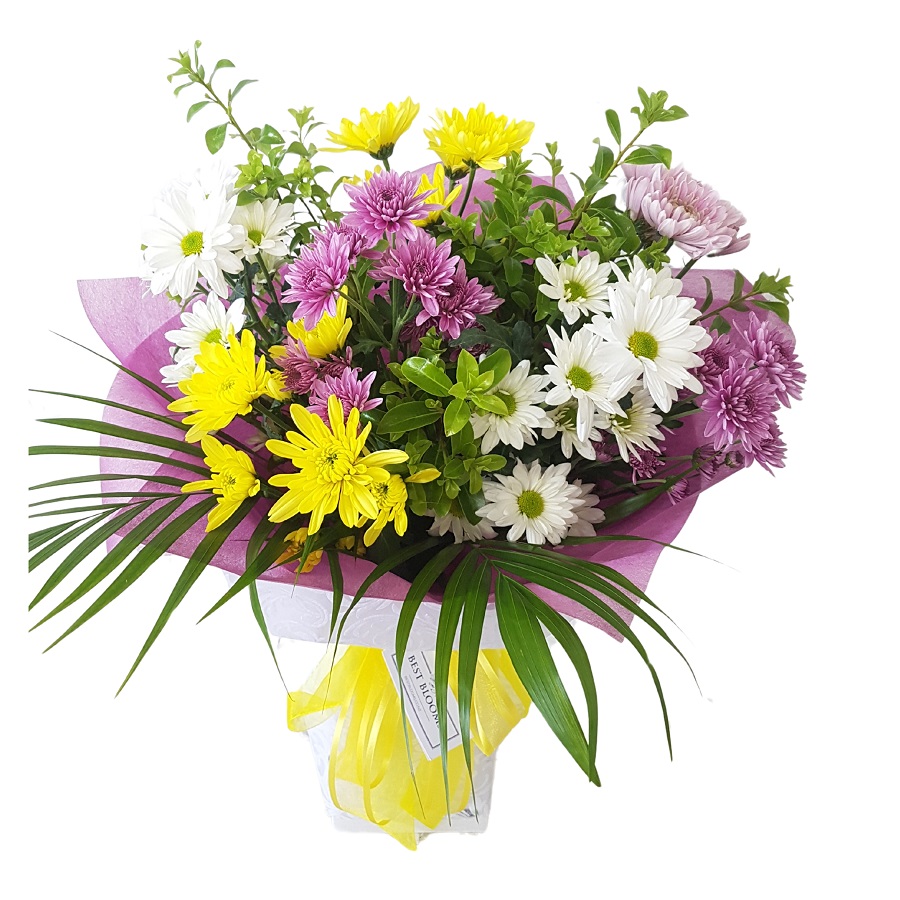 Vox bouquet of mixed coloured chrysanthemum flowers