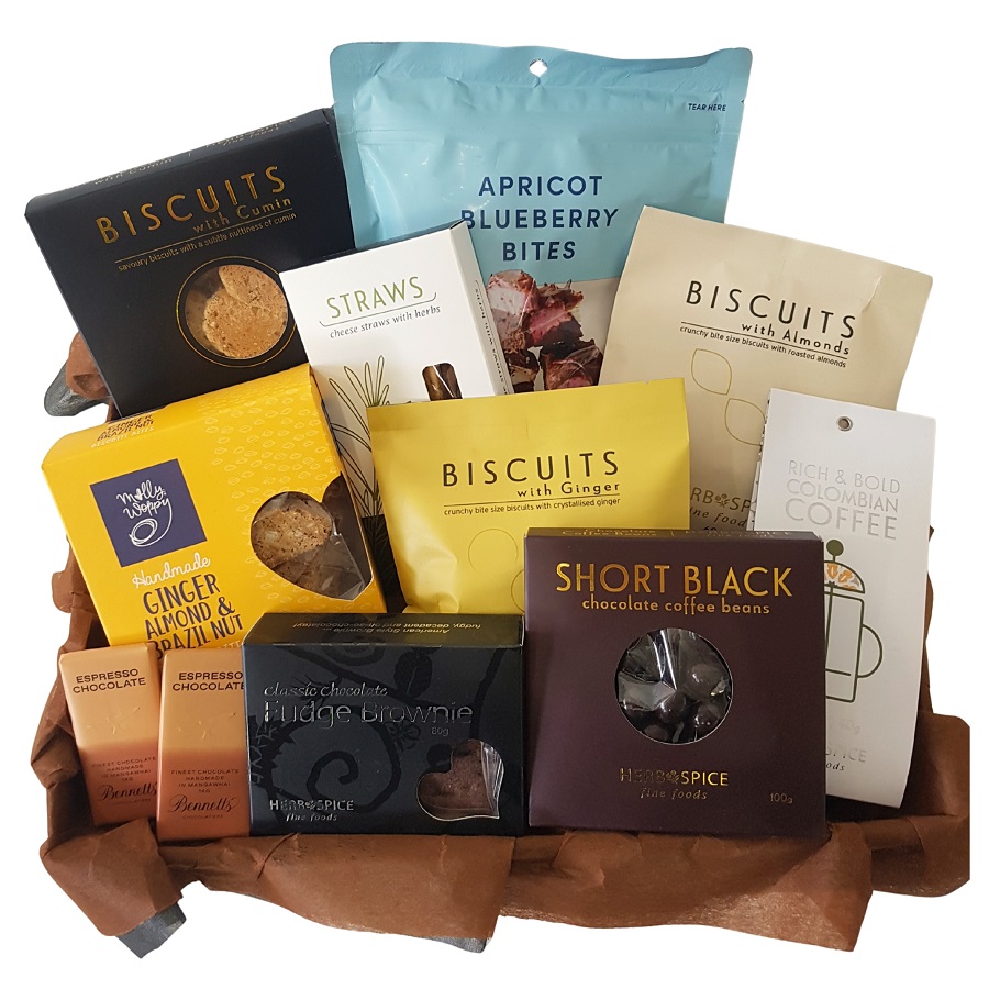 Inside view of Luxury Coffee Hamper delivery Auckland