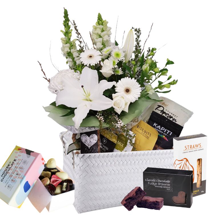 Gift Basket and Flowers package Auckland N.Z.