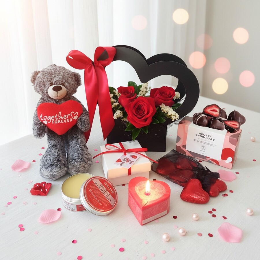 Deluxe Valentine's Gift Hamper Premium Valentine’s Day gift hamper presented in luxury gift box
