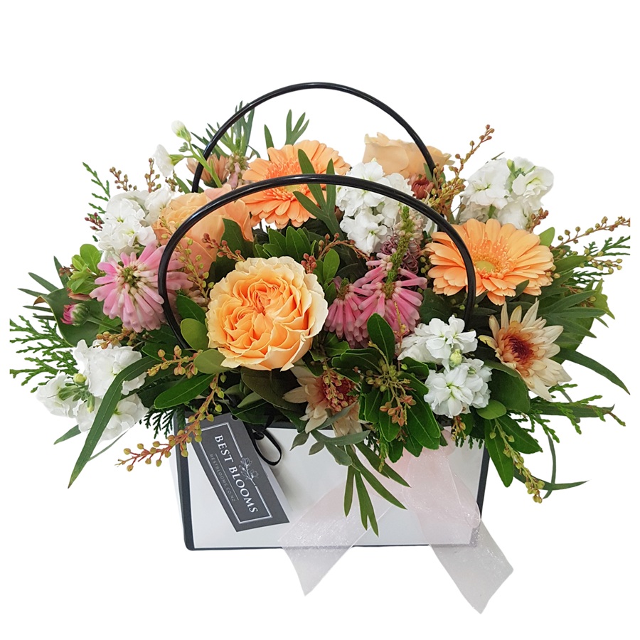Luxury Peach Flowers and Pampering Gift Box