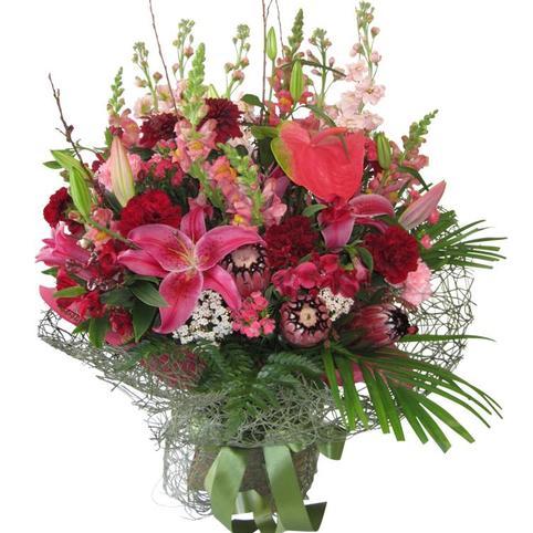 pink sympathy flower bouquet auckland nz, 