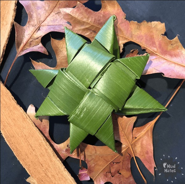 Flax Matariki star woven from harakeke leaves