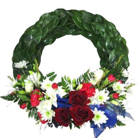 red white and blue ANZAC wreath