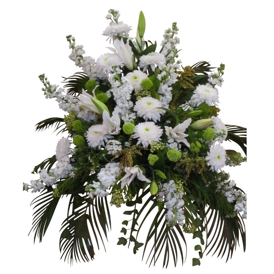 White Funeral Flowers for Church Service