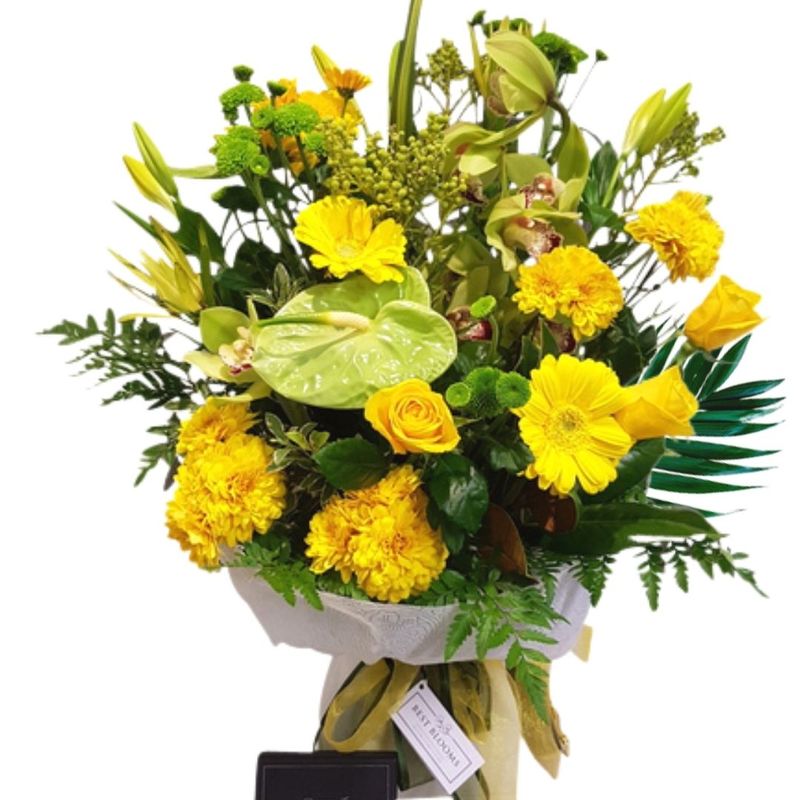 Standard Golden Hues Funeral Bouquet