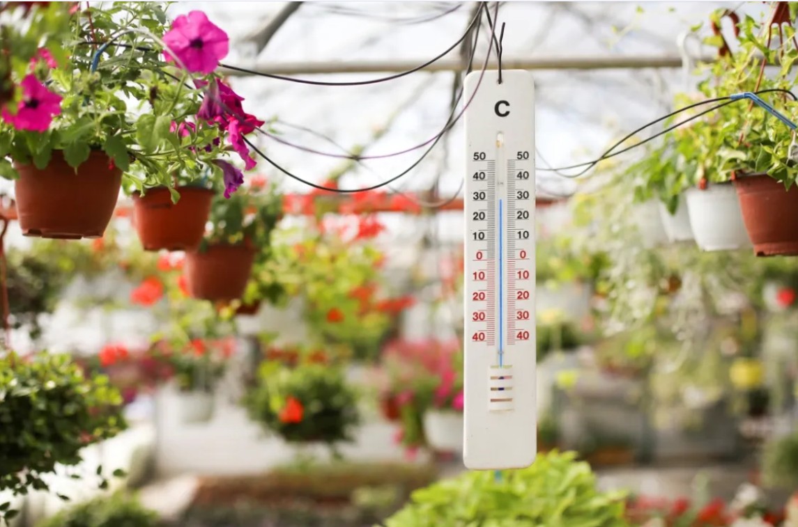 Growers greenhouse being heated in winter months