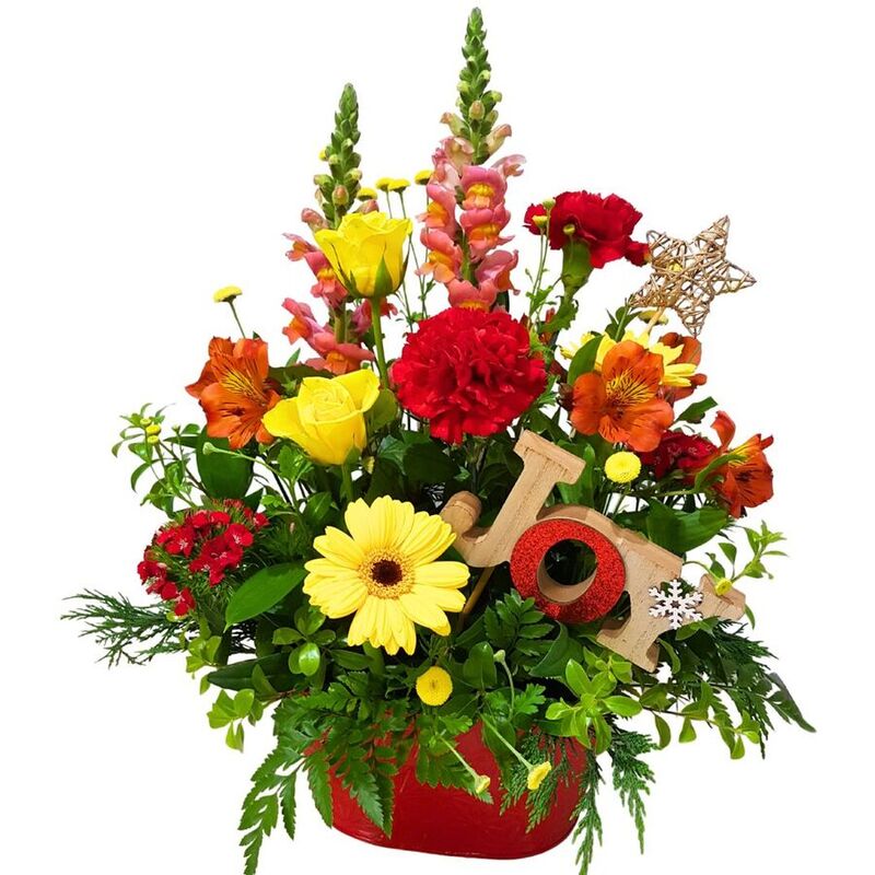 Bright Christmas Flower Arrangement Auckland deliveries, 