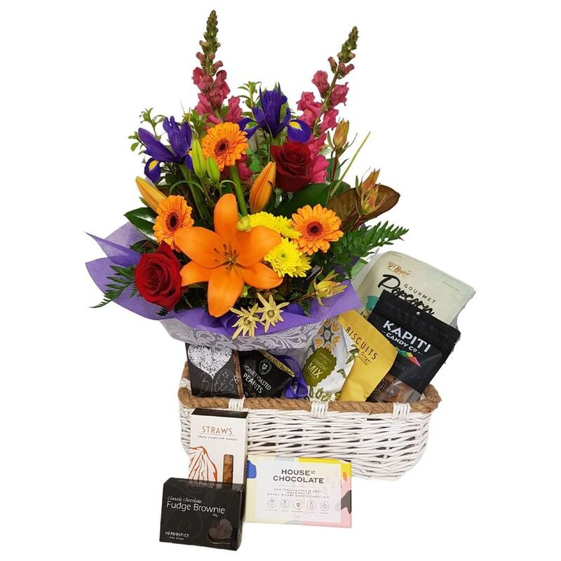Gift Basket and Flowers package Auckland N.Z.