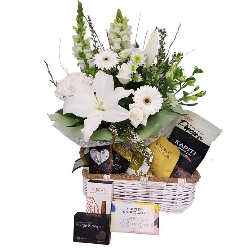 Gift Basket and Flowers package Auckland N.Z.