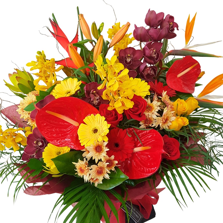 Luxury Blooms Bouquet Extra-large luxury bouquet with orchids, roses, lilies and anthuriums for Auckland flower delivery