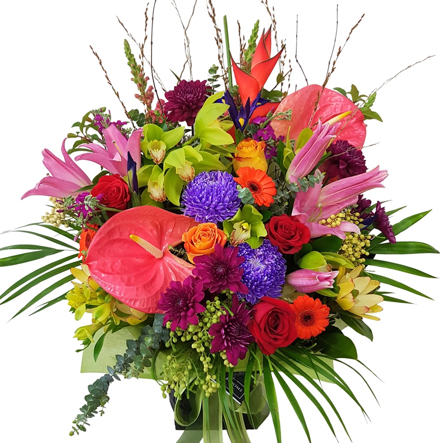 Luxury Blooms Bouquet Extra-large luxury bouquet with orchids, roses, lilies and anthuriums for Auckland flower delivery