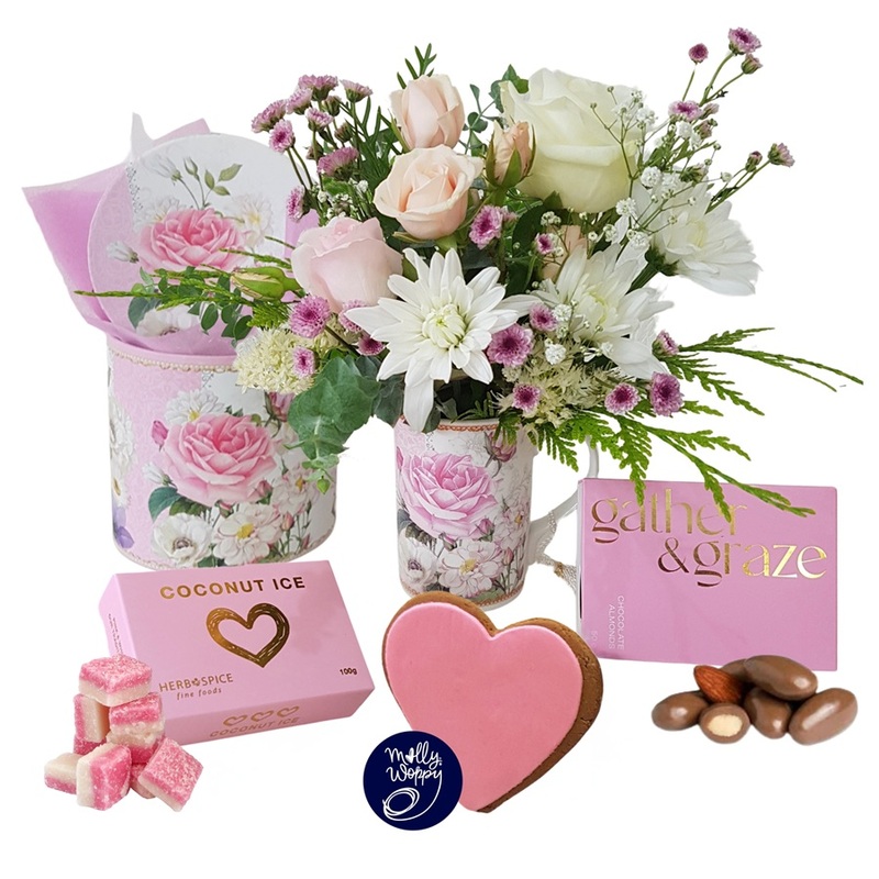 Mothers Day Gift Basket Auckland with Keepsake Teacup, Soap, and treats