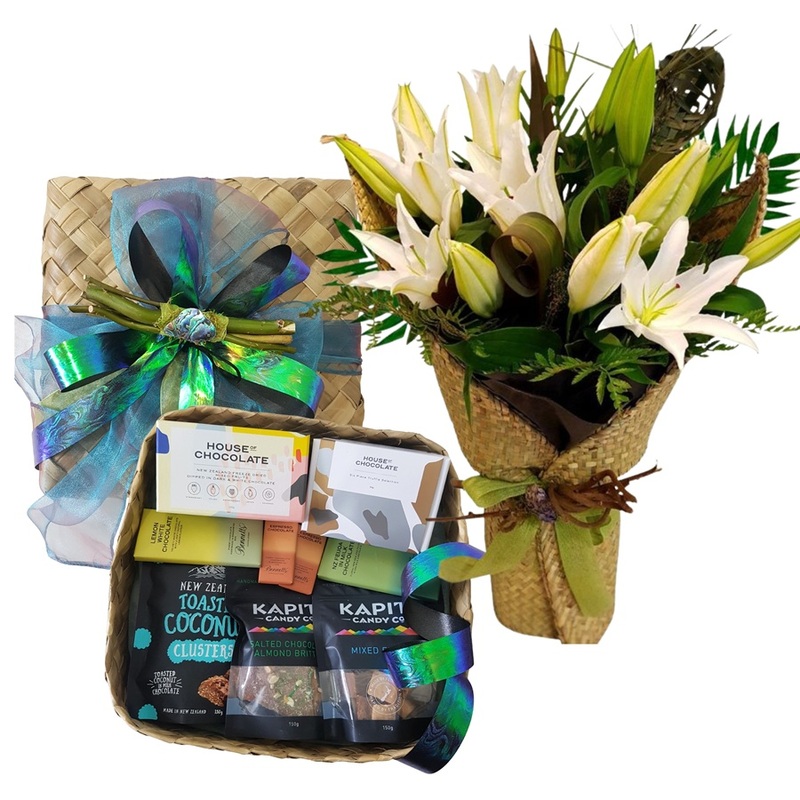 inside view of chocolate gift basket