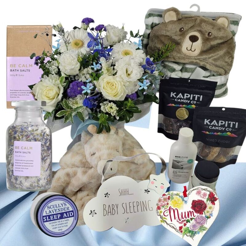 Wellbeing New Mum and Baby Boy sleep care gift box