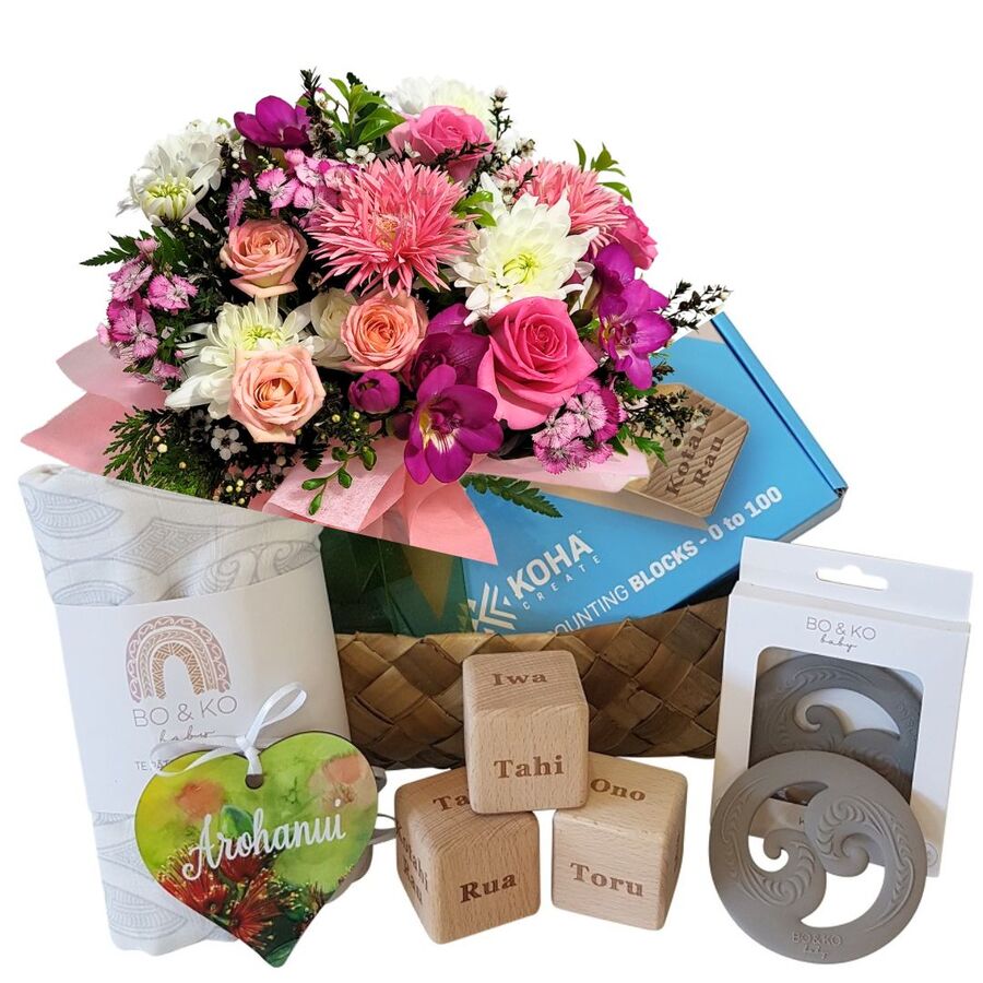Arohanui New Baby Girl Gift Basket Auckland NZ