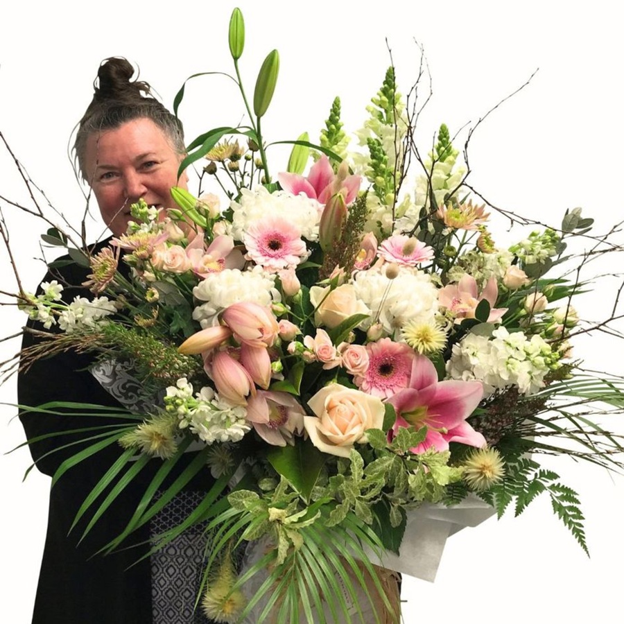 Luxury Blooms Bouquet Large luxury flower bouquet with pink and white orchids, roses, lilies and snapdragons