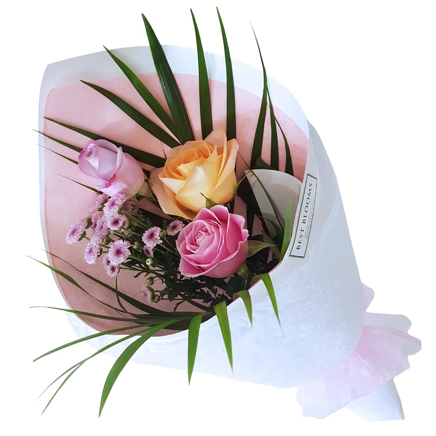 pastel rose trio bouquet