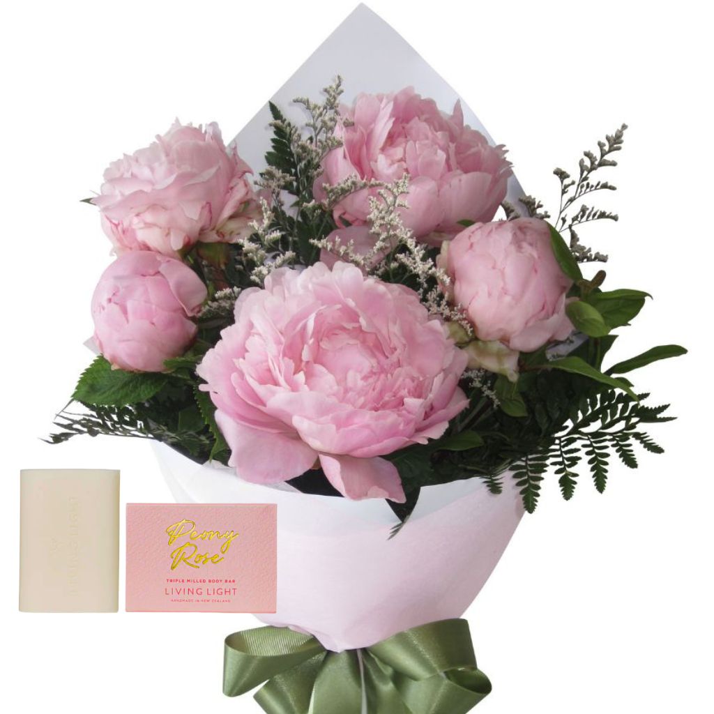 Pink Peonies & Luxury Peony Scented Body Bar – Weekly Flower Special Best Blooms Auckland