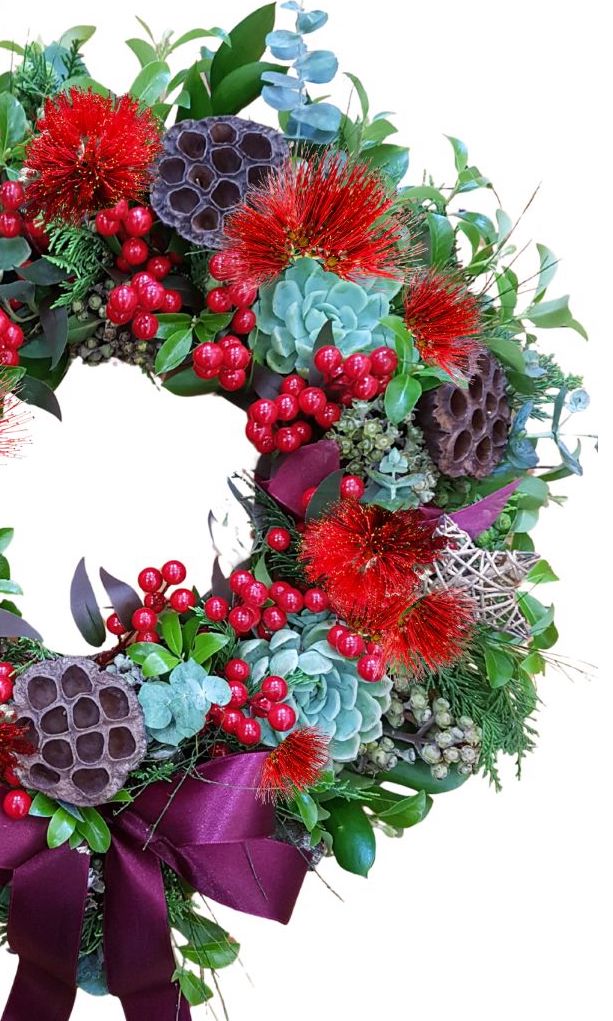 Red Pohutukawa Christmas Wreath NZ