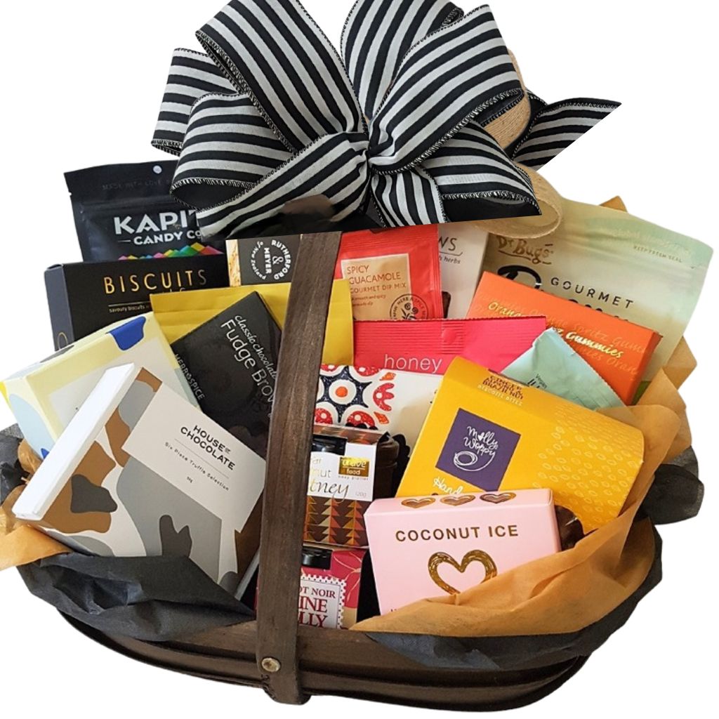 Deluxe Luxury Gift Basket large wooden crate full of gourmet treats