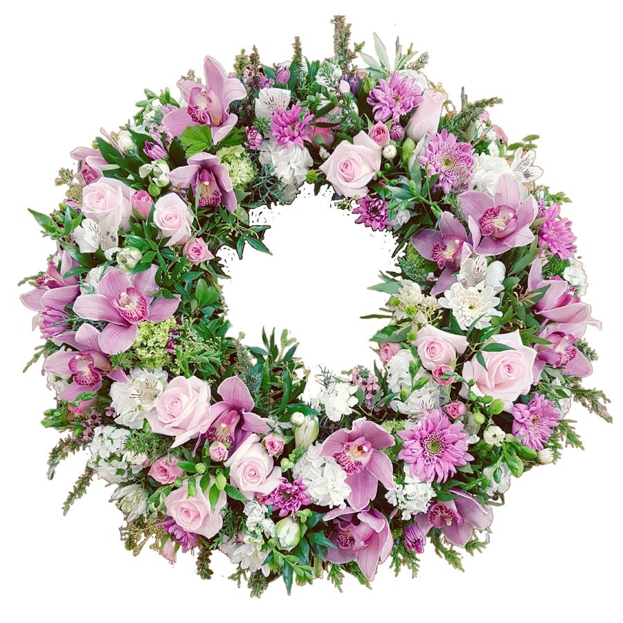 Pretty Pink funeral Wreath Auckland Nz
