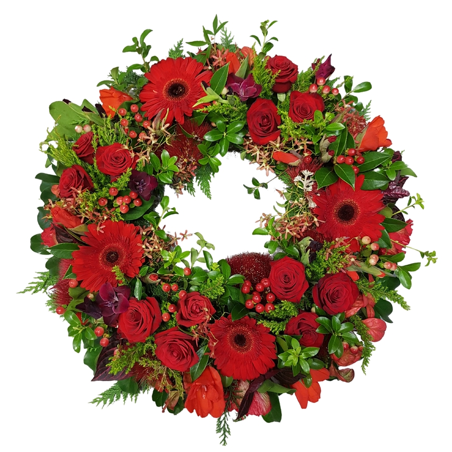 Red%20Rose%20funeral%20wreath%20Auckland%20NZ, 