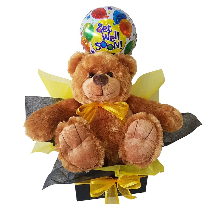 teddy bear get well soon gift basket for hospital auckland