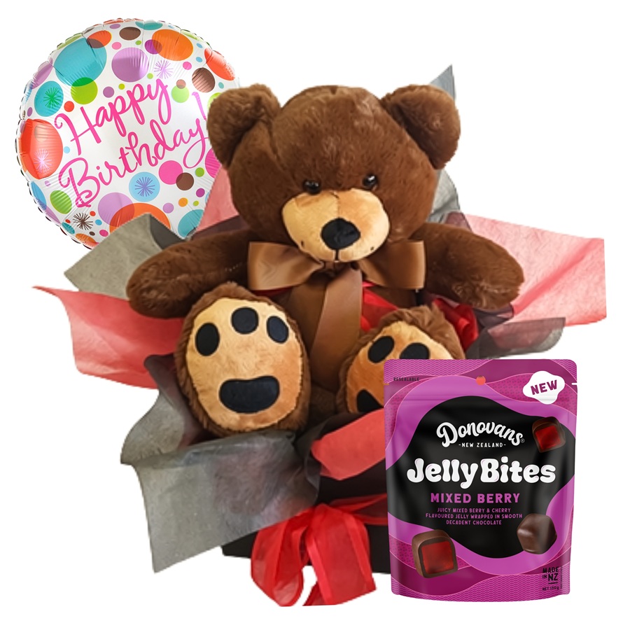 Teddy Cuddles teddy bear happy birthday kids gift basket auckland