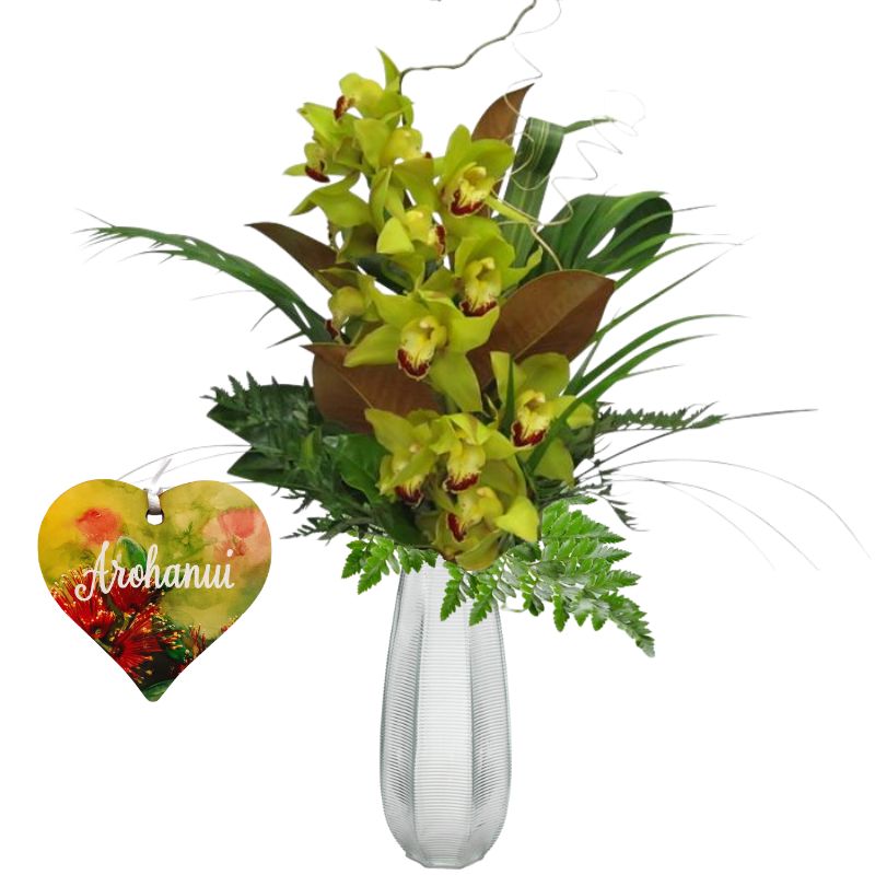Arohanui Orchid Vase  – Weekly Flowers Special Best Blooms Auckland, Arohanui Orchid Vase
